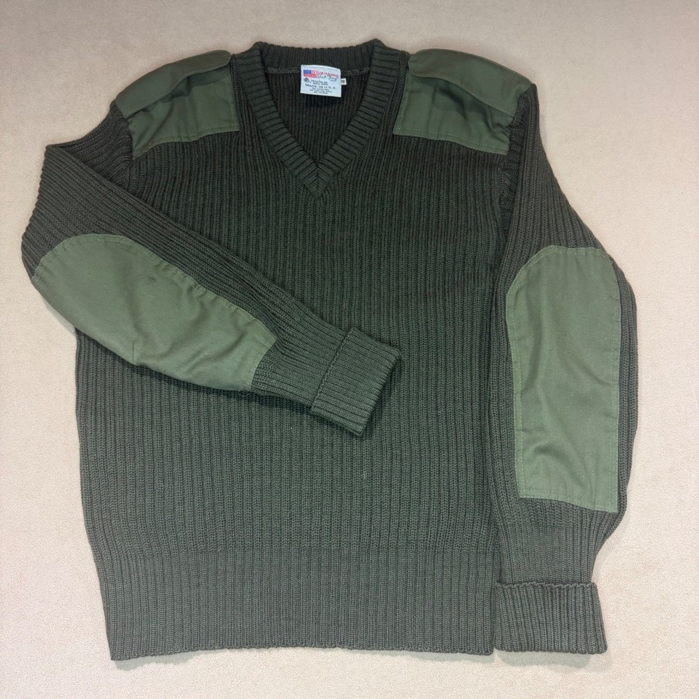 Commando Jack Young Assoc Wool Military Sweater Olive Green USMC Approved Sz 48